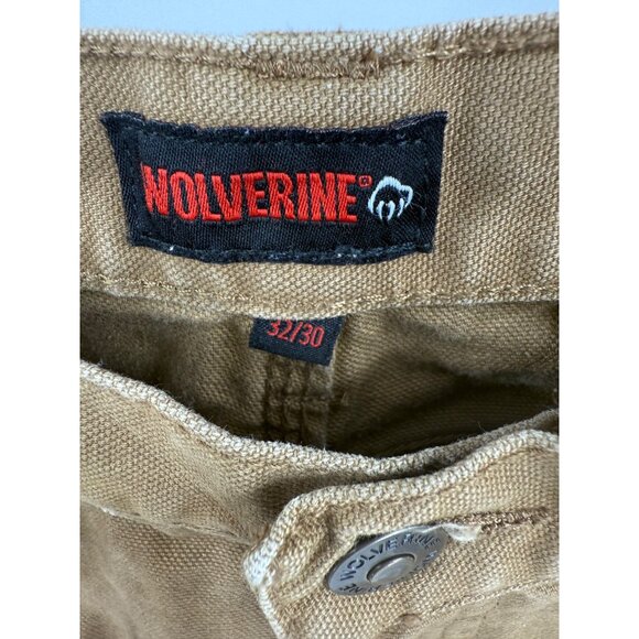 Wolverine Mens Carpenter Canvas Work Pants Size 32/30 Tan Brown Khaki Cotton - Picture 7 of 8